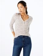 Marks & Spencer Floral Fitted Long Sleeve Top Ivory Mix
