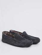 Marks & Spencer Suede Moccasin Slippers With Thinsulate &trade; Grey
