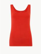 Marks & Spencer Pure Cotton Scoop Neck Vest Top Red