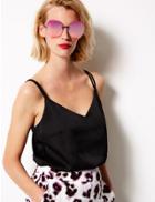 Marks & Spencer Oversized Rimless Sunglasses Pink Mix