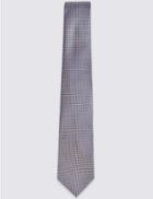 Marks & Spencer Pure Silk Textured Tie & Pocket Square Set Navy Mix