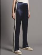 Marks & Spencer Side Stripe Straight Leg Trousers Navy Mix