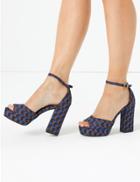 Marks & Spencer Geometric Print Platform Peep Toe Sandals Multi