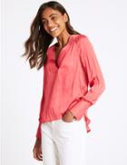 Marks & Spencer V-neck Long Sleeve Blouse Coral