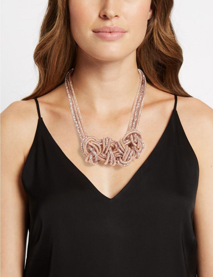 Marks & Spencer Sequin Twist Collar Necklace Rose Mix