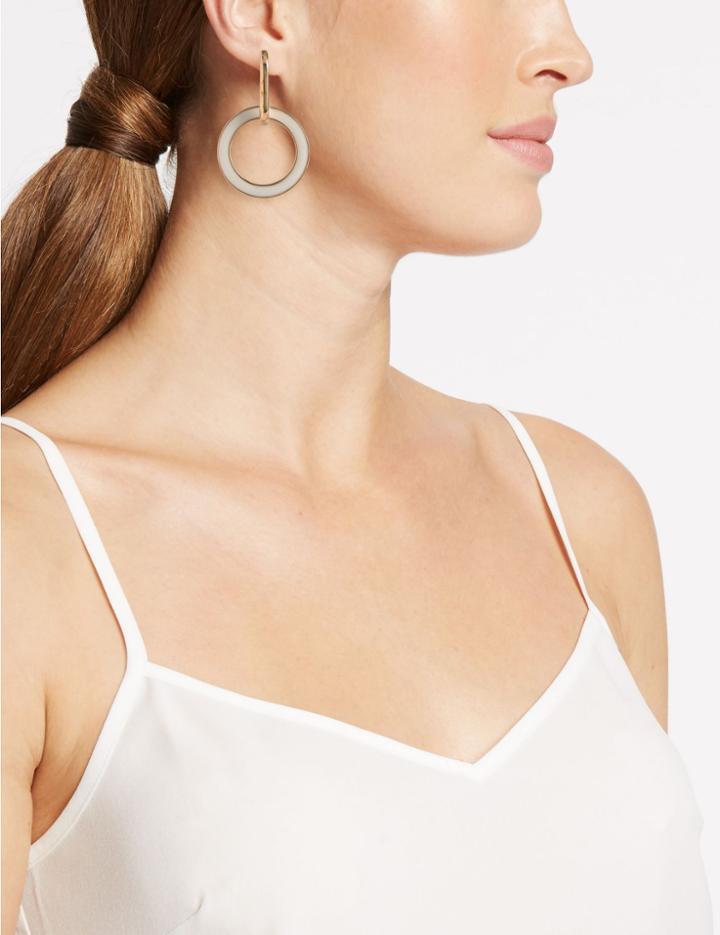 Marks & Spencer Linked Circle Drop Earrings White Mix