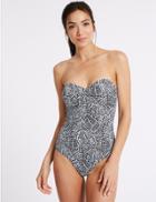 Marks & Spencer Secret Slimming&trade; Non-wired Bandeau Swimsuit Black Mix