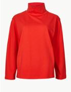 Marks & Spencer Pure Cotton Long Sleeve Sweatshirt Red
