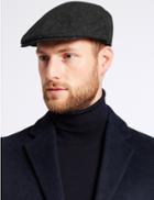 Marks & Spencer Wool Blend Flat Cap With Stormwear&trade; Grey