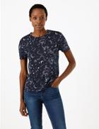 Marks & Spencer Constellation Print Relaxed Fit T-shirt Navy Mix