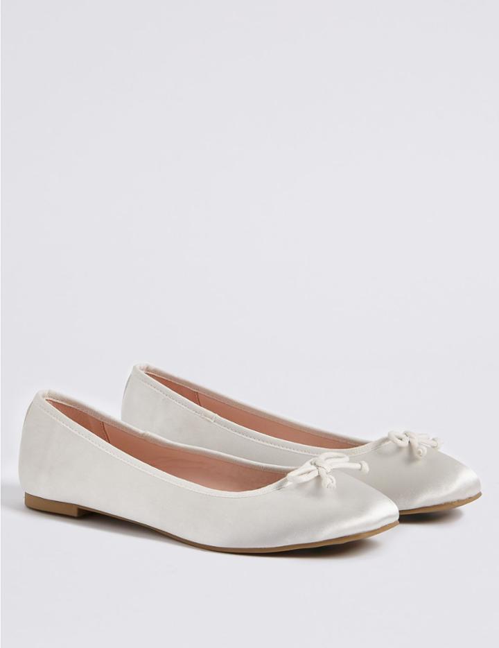 Marks & Spencer Bow Ballerina Pumps Ivory