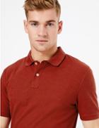 Marks & Spencer Pure Cotton Polo Shirt Dark Orange