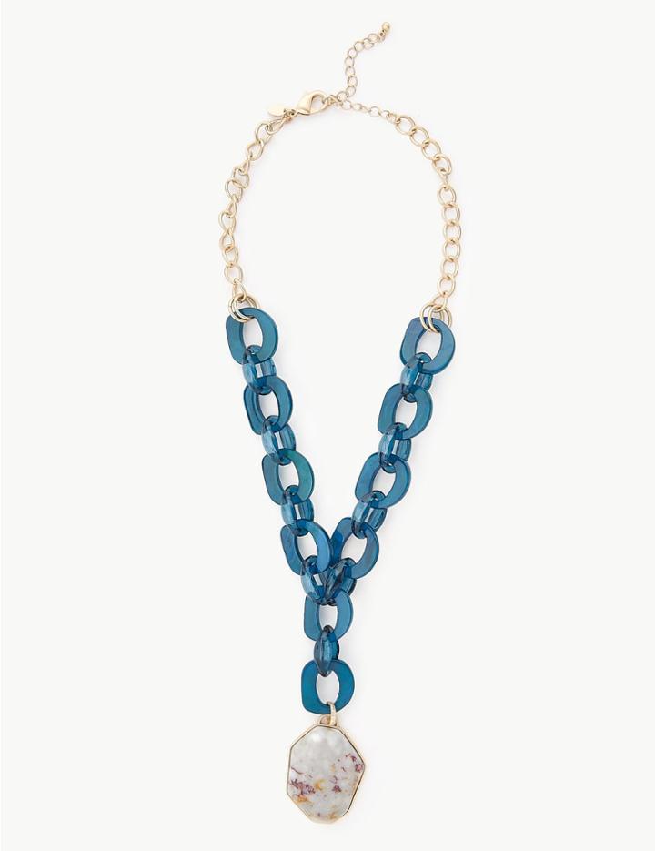 Marks & Spencer Jewel Pendant Skin Kind&trade; Necklace Blue Mix