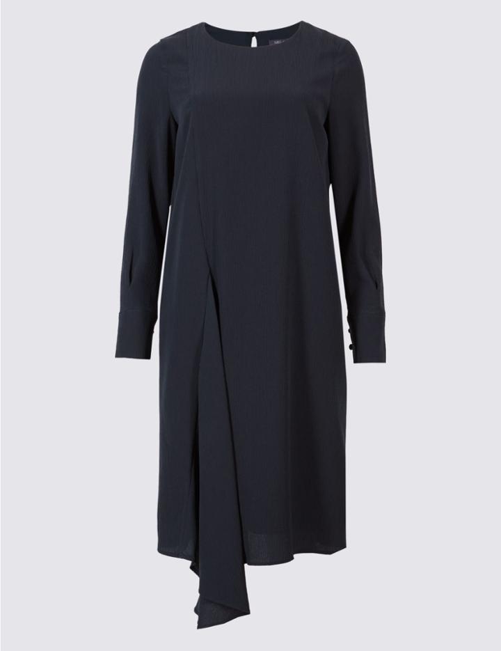 Marks & Spencer Asymmetric Long Sleeve Tunic Dress Navy