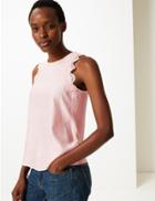 Marks & Spencer Lace Regular Fit Vest Top Pink