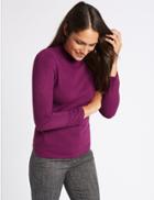 Marks & Spencer Funnel Neck Long Sleeve Jumper Light Grape