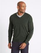 Marks & Spencer V-neck Jumper Forest Green