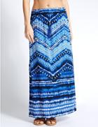 Marks & Spencer Placement Print Maxi Skirt Blue Mix