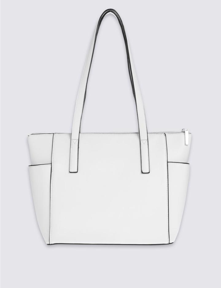 Marks & Spencer Metal Tab Shopper Bag White