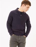 Marks & Spencer Half Zip Shawl Neck Jumper