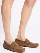 Marks & Spencer Suede Driving Shoes With Stain Resistant Tan