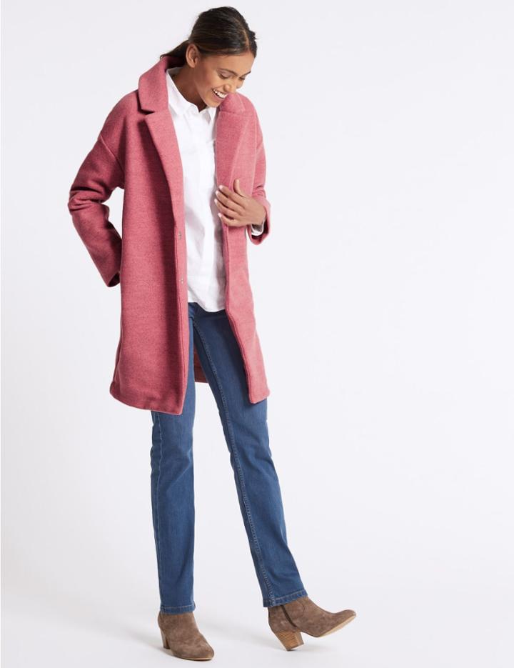 Marks & Spencer Open Front Chuck On Coat Raspberry