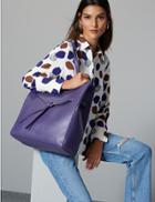 Marks & Spencer Leather Shopper Bag Ultraviolet