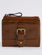 Marks & Spencer Leather Buckle Purse With Cardsafe&trade; Tan