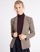 Marks & Spencer Checked Jacket Brown Mix