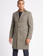Marks & Spencer Pure Wool Overcoat Natural Mix