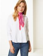 Marks & Spencer Geometric Print Pleated Scarf Pink