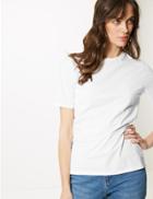 Marks & Spencer 2 Pack Pure Cotton Straight Fit T-shirts White/white