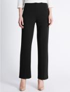 Marks & Spencer Flat Front Straight Leg Trousers Black