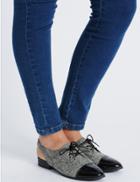 Marks & Spencer Block Heel Lace-up Sling Back Loafers Black Mix