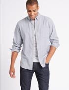 Marks & Spencer Brushed Cotton Shirt Light Blue