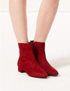 Marks & Spencer Suede Point Ankle Boots Red