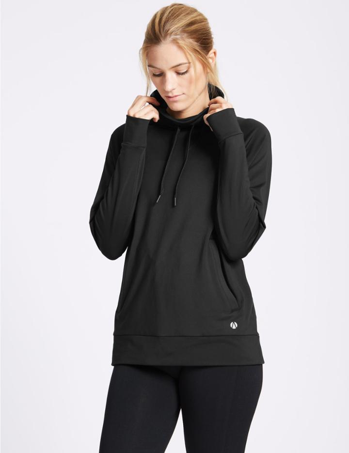 Marks & Spencer Funnel Neck Long Sleeve Top Black