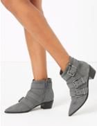 Marks & Spencer Multi Buckle Ankle Boots Grey