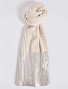 Marks & Spencer Foil Contrasting Edge Scarf Silver