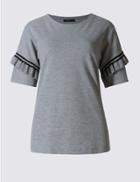 Marks & Spencer Round Neck Short Sleeve T-shirt Grey Marl