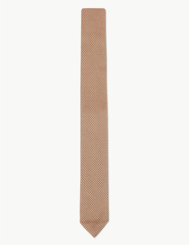Marks & Spencer Knitted Tie Neutral Brown