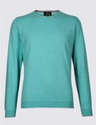 Marks & Spencer Cotton Cashmere Blend Jumper Soft Turquoise
