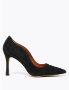 Marks & Spencer Suede Curved Side Stiletto Court Shoes Black