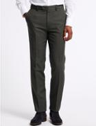 Marks & Spencer Tailored Fit Flat Front Trousers Charcoal