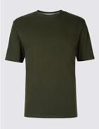 Marks & Spencer Pure Cotton Regular Fit T-shirt With Staynew&trade; Bark