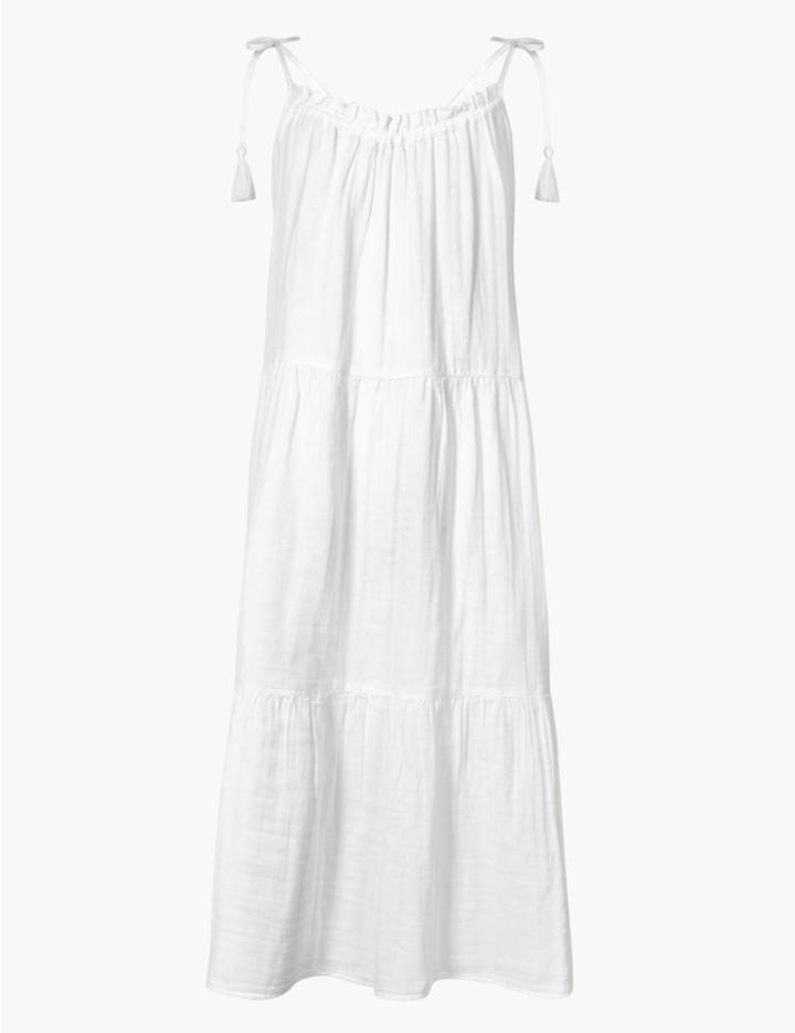 Marks & Spencer Pure Cotton Slip Beach Dress White
