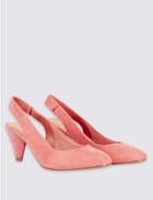 Marks & Spencer Angular Heel Slingback Court Shoes Pink