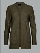 Marks & Spencer Pure Cashmere Ribbed Cardigan Hunter Green