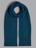 Marks & Spencer Pure Cashmere Cable Scarf Midnight