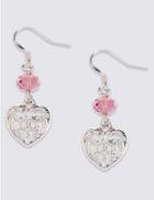 Marks & Spencer Multi-faceted Bead Heart Drop Earrings Pastel Mix